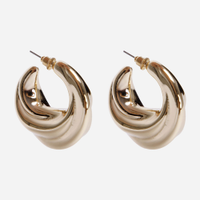 Brinco argola texturizado dourado