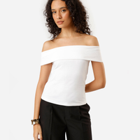 Blusa feminina ombro a ombro off white