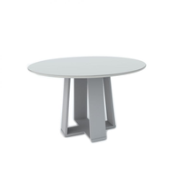 Mesa De Jantar Redonda Com Tampo De Vidro Isabela Off White 135 Cm