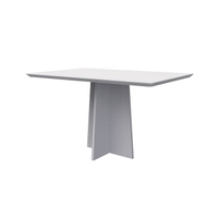 Mesa De Jantar Retangular Com Tampo De Vidro Anitta Off White 135 Cm