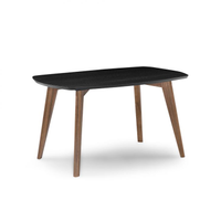 Mesa De Jantar Retangular Com Tampo De Mdf Florencia Preto E Amêndoa 135 Cm