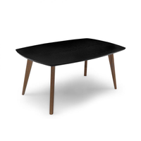 Mesa De Jantar Retangular Com Tampo De Mdf Florencia Preto E Amêndoa 220 Cm