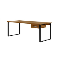 Mesa De Escritório Málaga 1 Gv Nogal E Preta 190 Cm