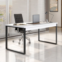 Mesa De Escritório Málaga Branca E Preta 150 Cm