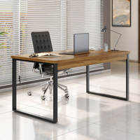 Mesa De Escritório Málaga Nogal E Preta 150 Cm