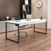 Mesa De Escritório Málaga Branca E Preta 190 Cm