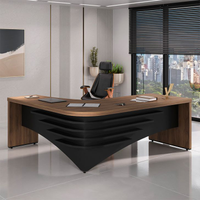 Mesa De Escritório Zamora Lado Direito Nogal E Preto