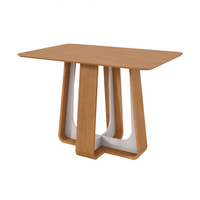 Mesa De Jantar Retangular Com Tampo De Mdf Sintonia Amêndoa E Off White 120 Cm