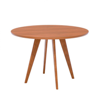 Mesa De Jantar Redonda Com Tampo Mdf Acerola Cinamomo E Madeira 109 Cm