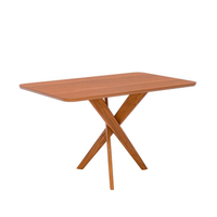Mesa De Jantar Retangular Com Tampo Mdf Cacau Cinamomo E Madeira 130 Cm