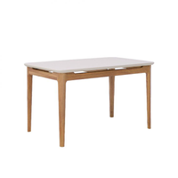Mesa De Jantar Retangular Com Tampo De Vidro Off White Baoba Cinamomo 130 Cm