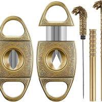 Precision V-Cut Cigar Cutter Guillotine & Draw Enhancer Tool Needle Sharp Cigar Accessories Set