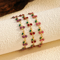 Cute Cherry Bracelet Gold Plated Stainless Steel Minimalist Women Jewelry