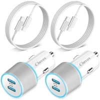 90W Car Charger USB C Fast Charge for iPhone 17 Pro Max/Air/17e/16 Plus/16e/15/iPad/MacBook Neo Phone Automobile Accessories, 2