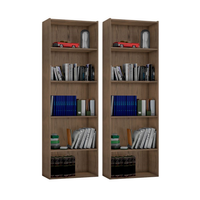 Kit 2 Estantes Livreiro Multiuso 4 Prateleiras Luiza Castanho - AJL Móveis