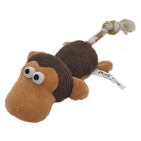 Brinquedo Pelúcia Macaco Marrom Escuro Com Corda Savana - Único