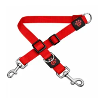 Guia Dupla Ajustável Nylon para Cães Signature Doco Vermelha