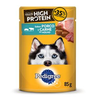 Ração Úmida Pedigree Sachê High Protein Cães Adultos Porco e Carne ao Molho - 85g