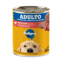 Ração Úmida Pedigree para Cães Adultos Lata Patê de Carne - 280 g