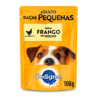 Ração Úmida Pedigree Sachê Cães Adultos Raças Pequenas Frango ao Molho - 100 g