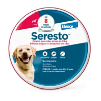Coleira Antipulgas Seresto Cães Acima de 8kg - 8 meses de proteção - Único