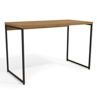 Mesa de Escritório Clécio Industrial Freijó e Preta 118 cm