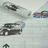 Papel De Parede Importado Vinilico Lavavel Tijolinho Carros