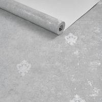 Papel De Parede Importado Para Quarto Lavavel Cinza Arabesco