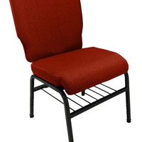 01 Cadeira para Igrejas c/ Porta Biblía e Porta Cálice Vermelho