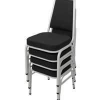 Kit com 4 Cadeiras Empilháveis Linha Hotel Plus Preto