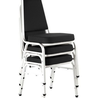 Kit com 3 Cadeiras Empilháveis Linha Hotel Plus Preto