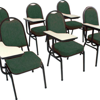 Kit com 6 Cadeiras Universitária para Auditórios Linha Hotel Verde