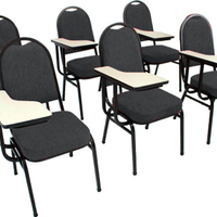 Kit com 6 Cadeiras Universitária para Auditórios Linha Hotel Marrom