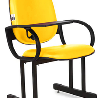 01 Cadeira Escolar para Auditório com Prancheta Linha Dallas Auditório Amarelo