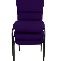 03 Cadeiras Empilhável para Igrejas Evangélicas Linha Church Roxo
