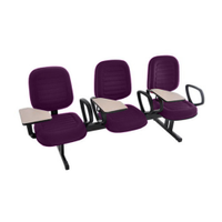 Cadeira Escolar Universitária em Longarina com prancheta para Escolas e Faculdades Linha Blenda Roxo