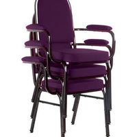 Kit com 3 Cadeiras para Auditório Linha Hotel Roxo