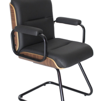 Cadeira Eames Diretor Fixa Linha Capa em Madeira Preto