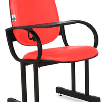 01 Cadeira Escolar para Auditório e Escolas com Prancheta Linha Dallas Auditório Vermelho