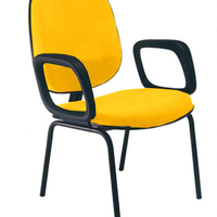 Cadeira para Igrejas Evangélicas com Braços Diretor para Escritório Linha Uno Amarelo