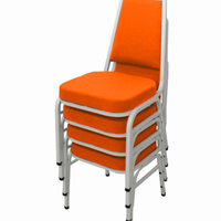 Kit com 4 Cadeiras Empilháveis Linha Hotel Plus Laranja