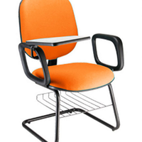 Cadeira Escolar Universitária com prancheta para Escolas Linha Uno Laranja