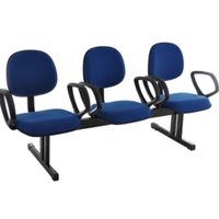 Cadeira Executiva em longarina com 3 lugares Linha Robust