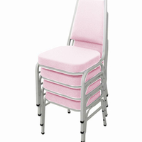 Kit com 4 Cadeiras Empilháveis Linha Hotel Plus Rosa