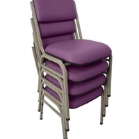 Kit com 4 Cadeiras para Auditórios Linha Hotel Smart Roxo
