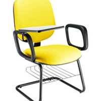 Cadeira Escolar Universitária com prancheta para Escolas Linha Uno Amarelo