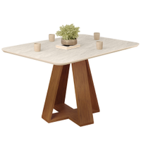 Mesa Jantar Retangular 120x90 cm Sem Vidro Kiara Freijo Quartzo Dj Moveis