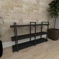 Mini estante industrial para escritório aço cor preto prateleiras 30 cm cor preto modelo ind12pep