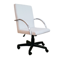 Cadeira Giratória Escritório Work Branca Relax Base Preta c/ Rodizio - 100% Nacional