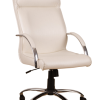 Cadeira Giratória Escritório Havana Presidente Branco Relax Base Cromada c/ Rodizio - 100% Nacional